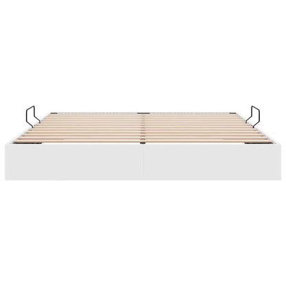 Letto con Contenitore Bianco Puro 193 x 203 cm Similpelle | homemem39