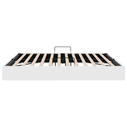 Letto con Contenitore Bianco Puro 193 x 203 cm Similpelle | homemem39