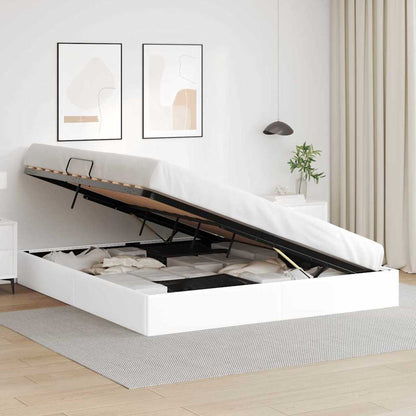 Letto con Contenitore Bianco Puro 183 x 213 cm Similpelle | homemem39