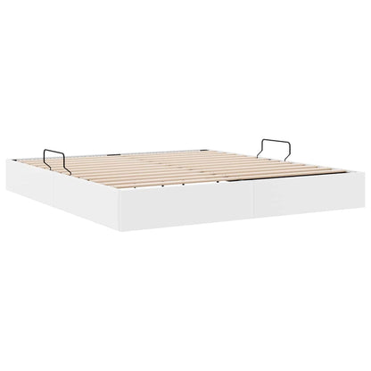 Letto con Contenitore Bianco Puro 183 x 213 cm Similpelle | homemem39