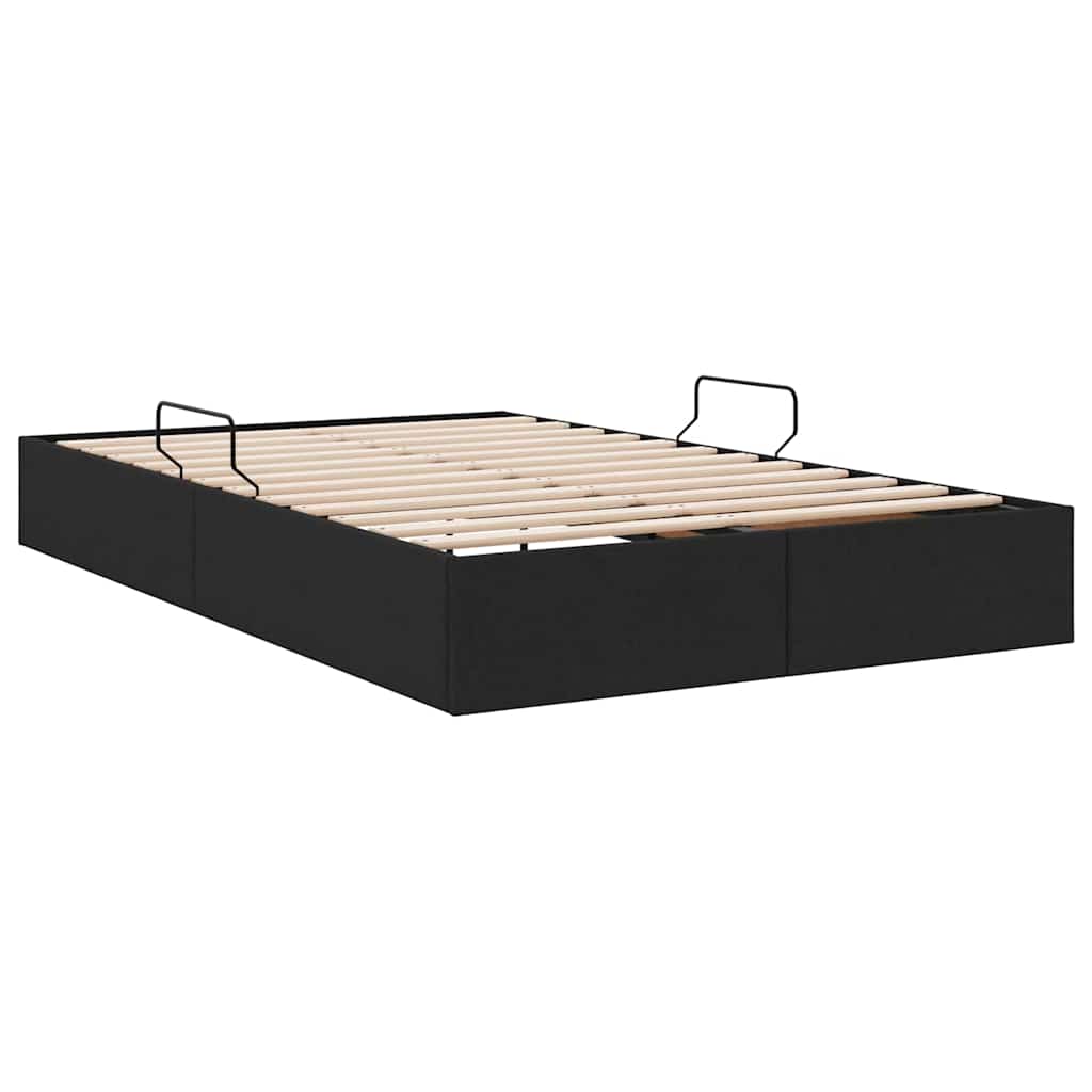 Letto con Contenitore con materasso Nero 120 x 200 cm Tessuto