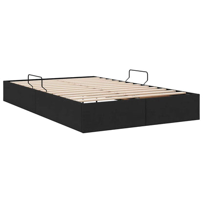 Letto con Contenitore con materasso Nero 120 x 200 cm Tessuto