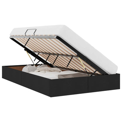 Letto con Contenitore con materasso Nero 120 x 200 cm Tessuto