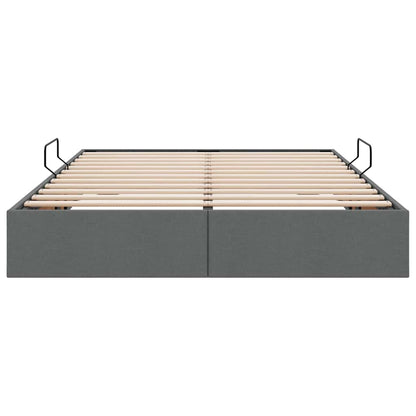 Letto con Contenitore Grigio scuro 140 x 190 cm Tessuto