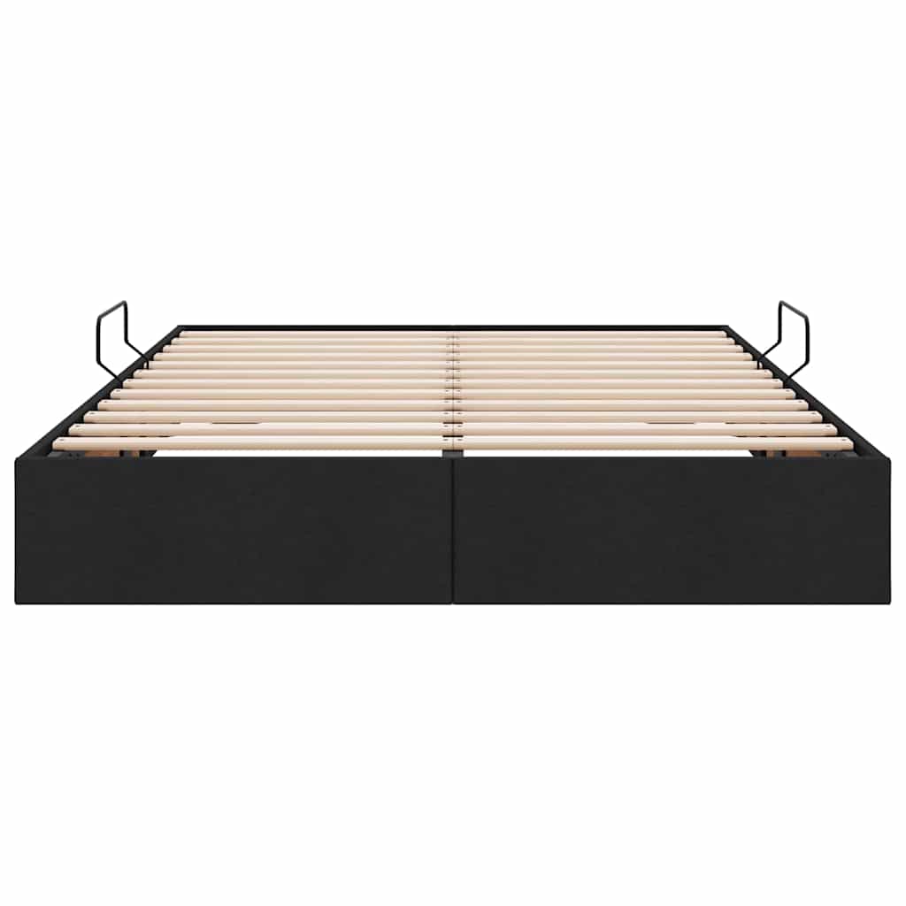 Letto con Contenitore con materasso Nero 140 x 190 cm Tessuto