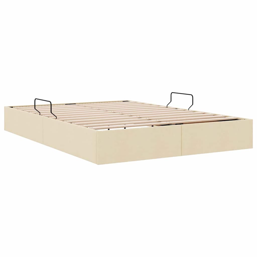 Letto con Contenitore con materasso Crema 140 x 190 cm Tessuto