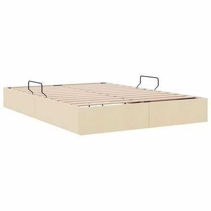 Letto con Contenitore con materasso Crema 140 x 190 cm Tessuto