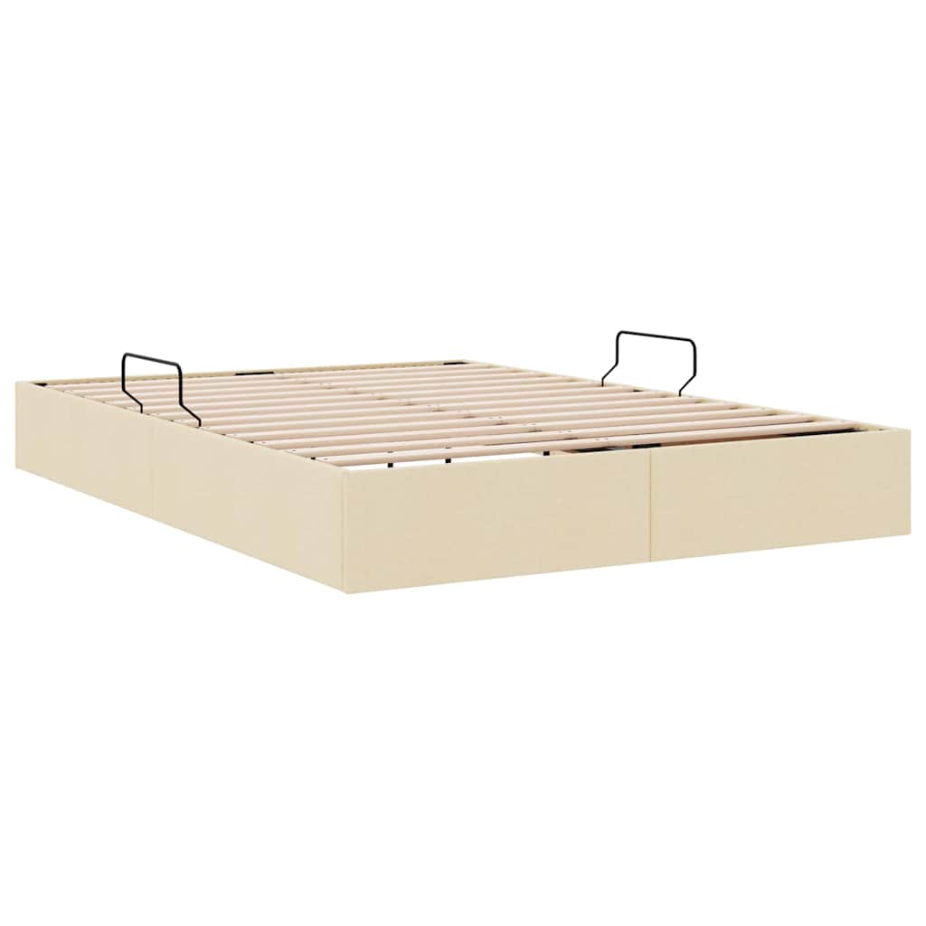 Letto con Contenitore con materasso Crema 140 x 190 cm Tessuto
