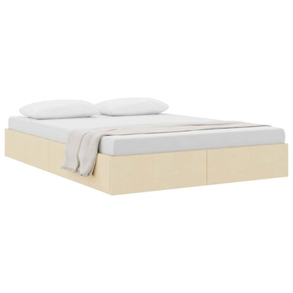 Letto con Contenitore con materasso Crema 140 x 190 cm Tessuto