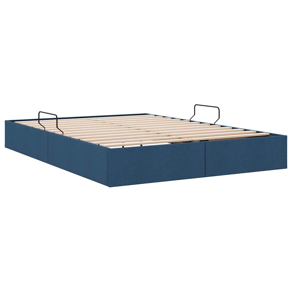 Letto con Contenitore con materasso Blu 140 x 190 cm Tessuto