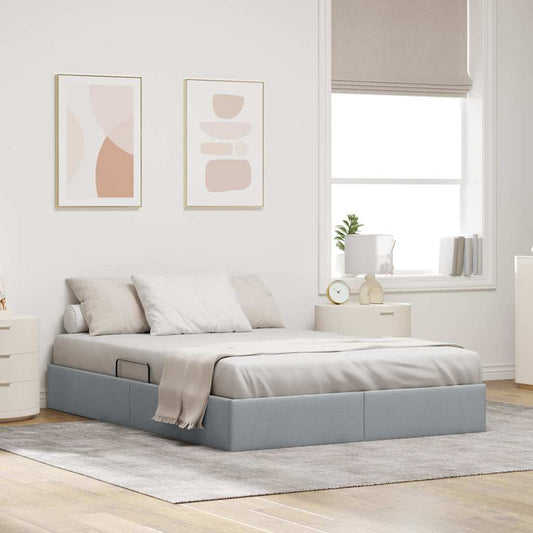 Letto con Contenitore Grigio chiaro 140 x 200 cm Tessuto