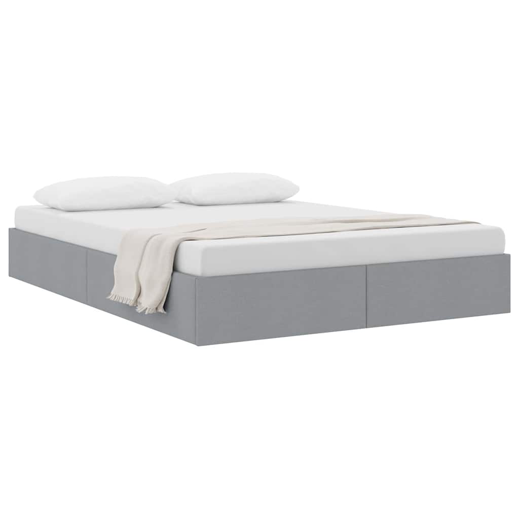 Letto con Contenitore Grigio chiaro 140 x 200 cm Tessuto