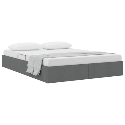 Letto con Contenitore Grigio scuro 140 x 200 cm Tessuto