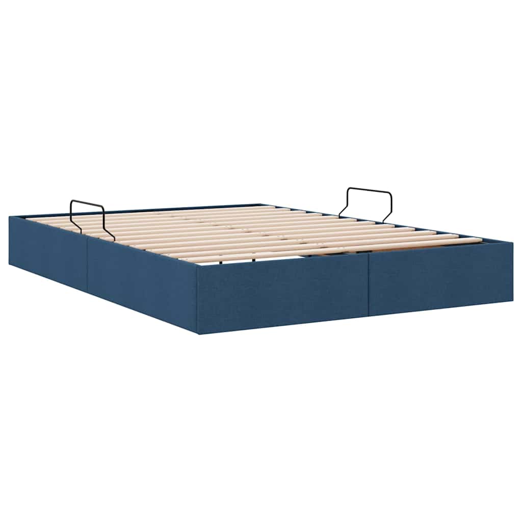 Letto con Contenitore con materasso Blu 140 x 200 cm Tessuto