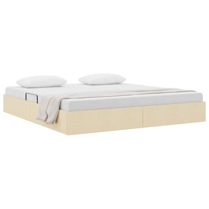 Letto con Contenitore con materasso Crema 160 x 200 cm Tessuto