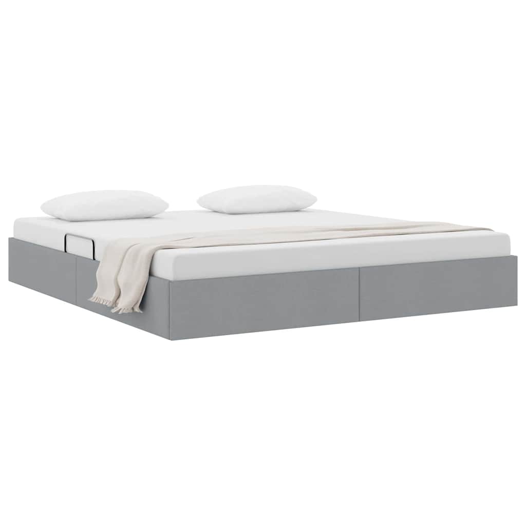 Letto con Contenitore Grigio chiaro 180 x 200 cm Tessuto