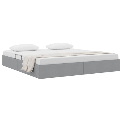 Letto con Contenitore Grigio chiaro 180 x 200 cm Tessuto