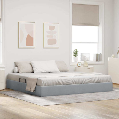 Letto con Contenitore Grigio chiaro 200 x 200 cm Tessuto