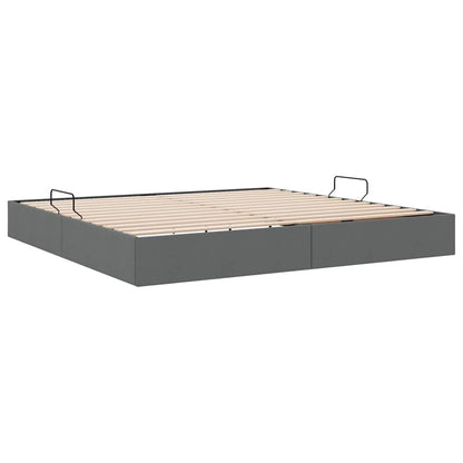 Letto con Contenitore Grigio scuro 200 x 200 cm Tessuto