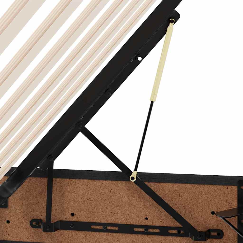 Letto con Contenitore con materasso Nero 200 x 200 cm Tessuto