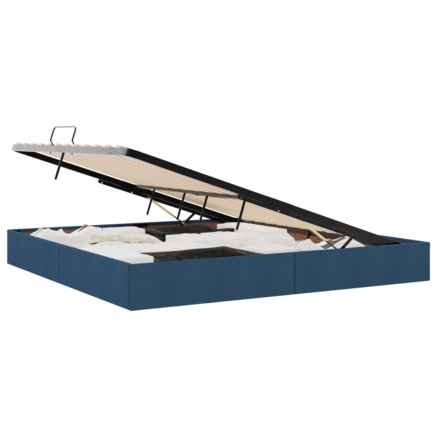 Letto con Contenitore con materasso Blu 200 x 200 cm Tessuto