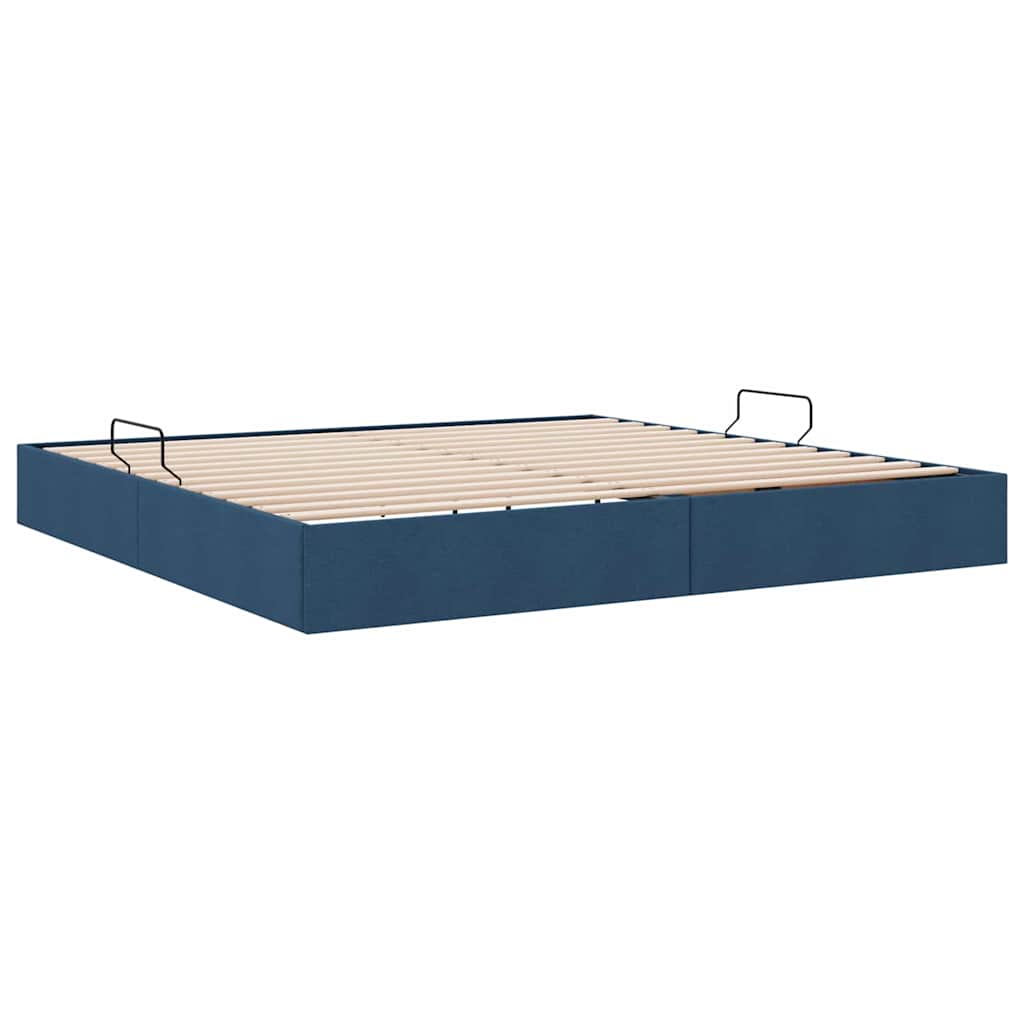 Letto con Contenitore con materasso Blu 200 x 200 cm Tessuto