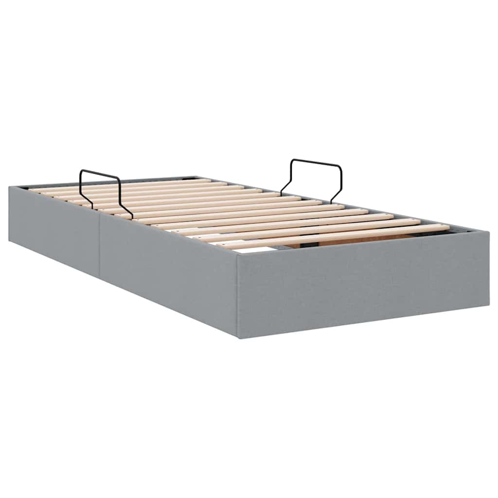 Letto con Contenitore Grigio Chiaro 90 x 190 cm Tessuto | homemem39