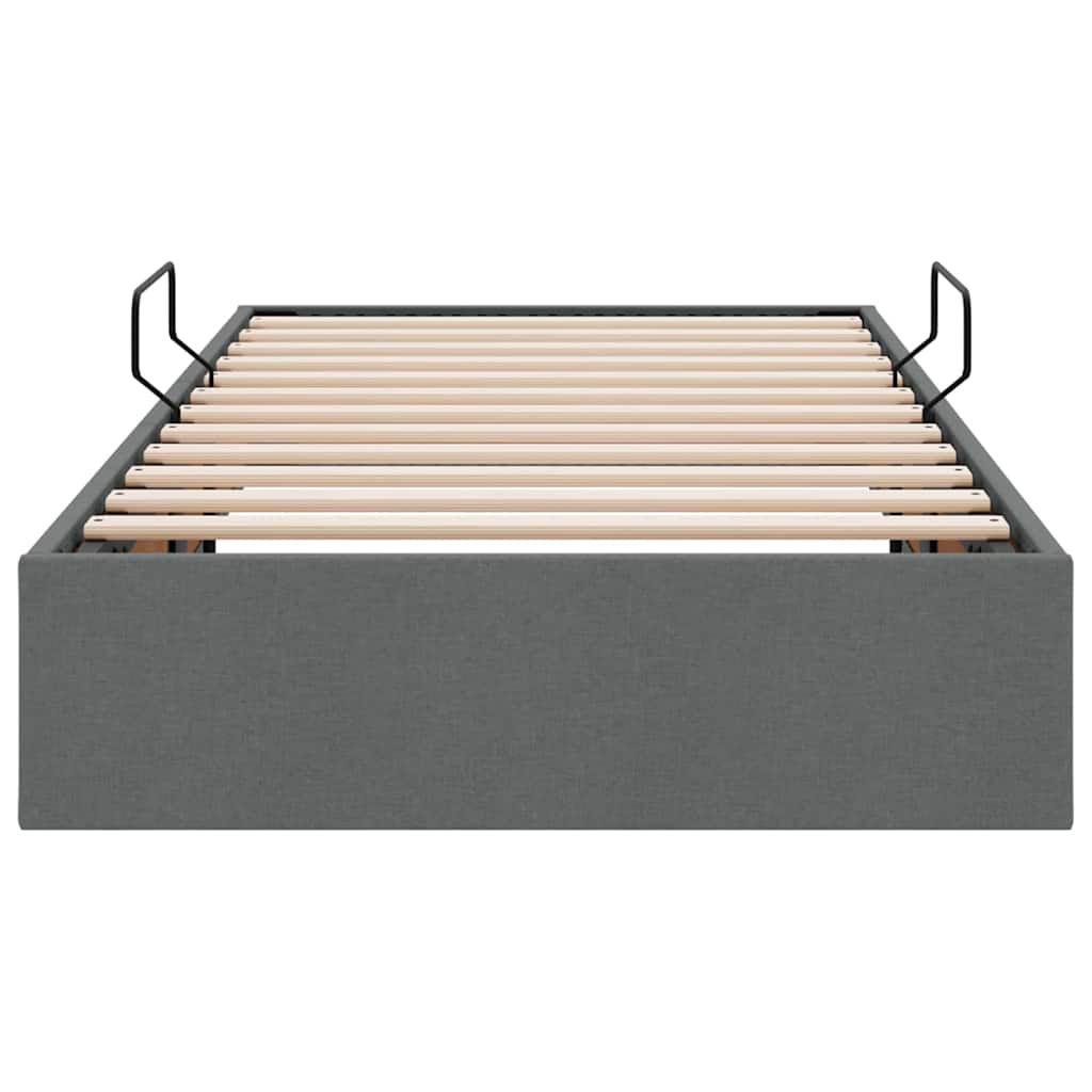 Letto con Contenitore Grigio Scuro 90 x 190 cm Tessuto