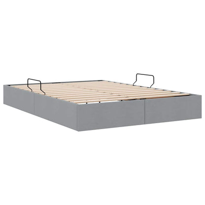 Letto con Contenitore Grigio Chiaro 135 x 190 cm Tessuto | homemem39