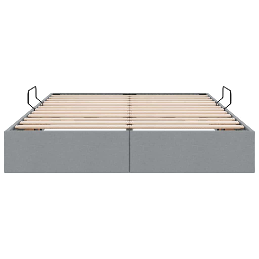 Letto con Contenitore Grigio Chiaro 135 x 190 cm Tessuto | homemem39