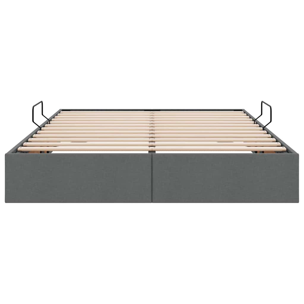 Letto con Contenitore Grigio Scuro 135 x 190 cm Tessuto | homemem39