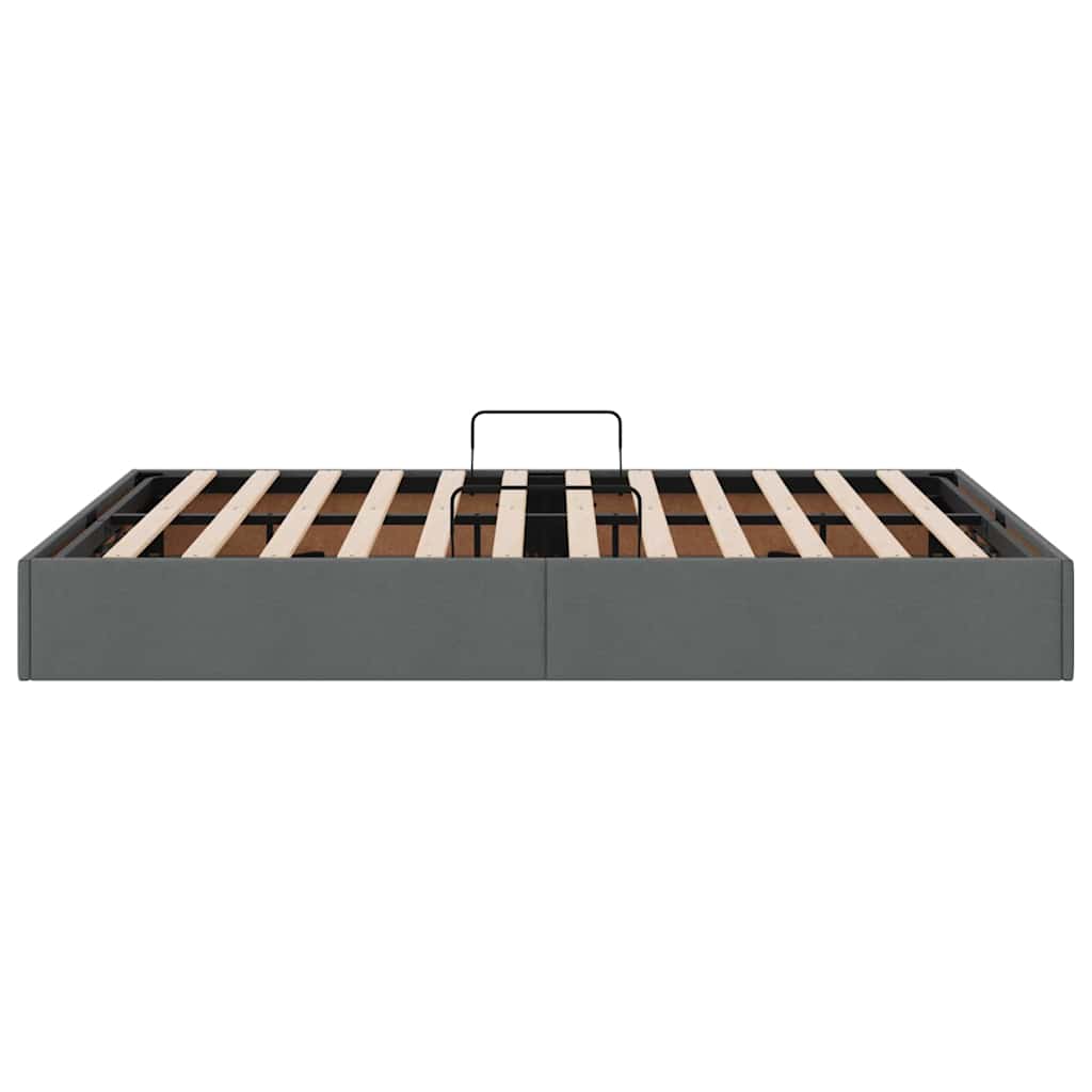 Letto con Contenitore Grigio Scuro 135 x 190 cm Tessuto | homemem39