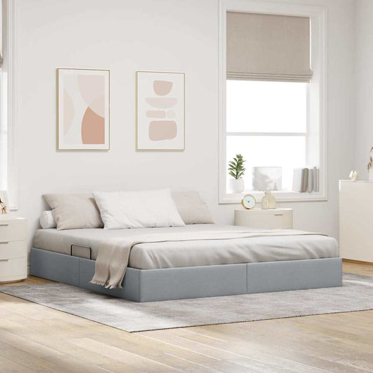 Letto con Contenitore Grigio Chiaro 180 x 200 cm Tessuto | homemem39