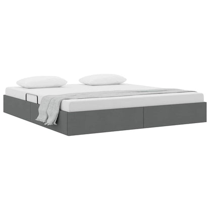 Letto con Contenitore Grigio Scuro 180 x 200 cm Tessuto | homemem39