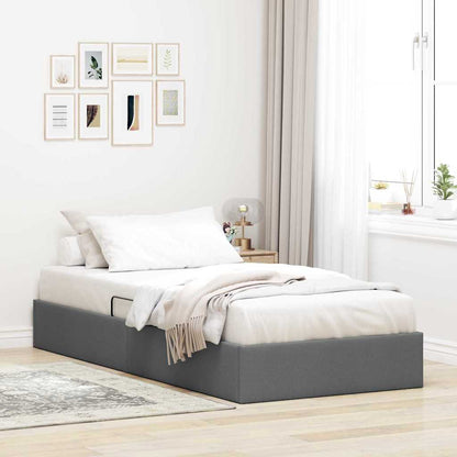 Letto con Contenitore Grigio Scuro 100 x 190 cm Tessuto | homemem39