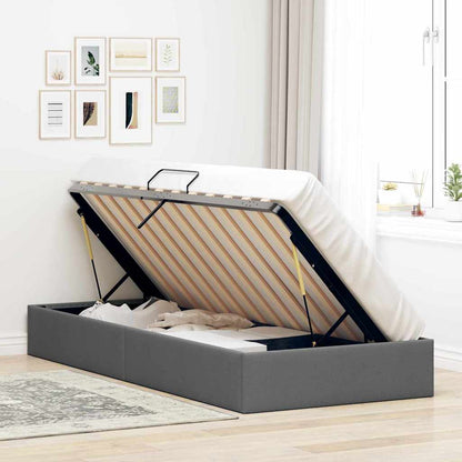 Letto con Contenitore Grigio Scuro 100 x 190 cm Tessuto | homemem39