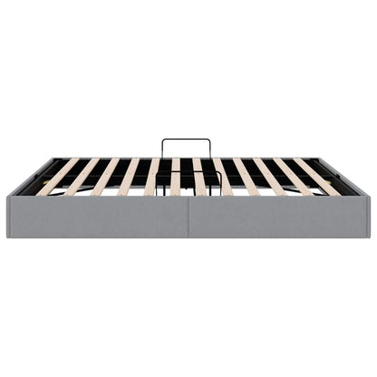 Letto con Contenitore Grigio Chiaro 193 x 203 cm Tessuto | homemem39