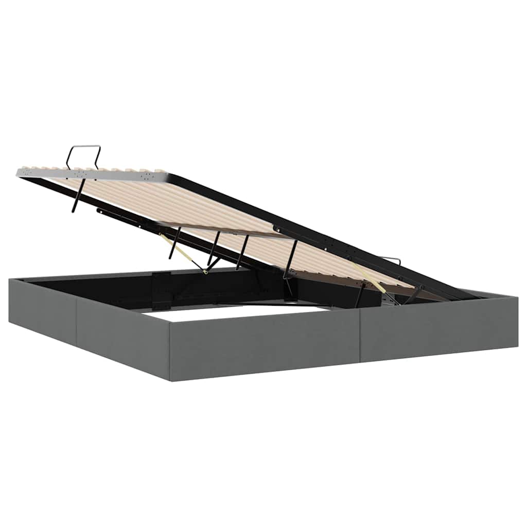 Letto con Contenitore Grigio Scuro 193 x 203 cm Tessuto | homemem39