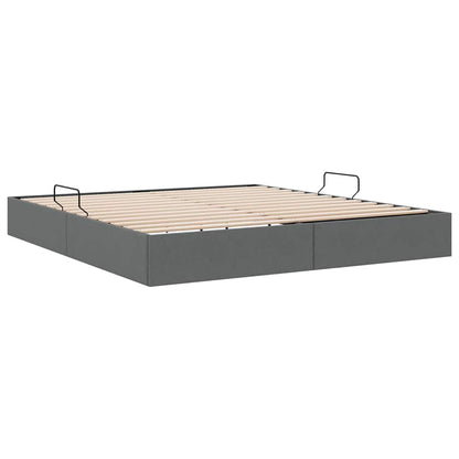 Letto con Contenitore Grigio Scuro 193 x 203 cm Tessuto | homemem39