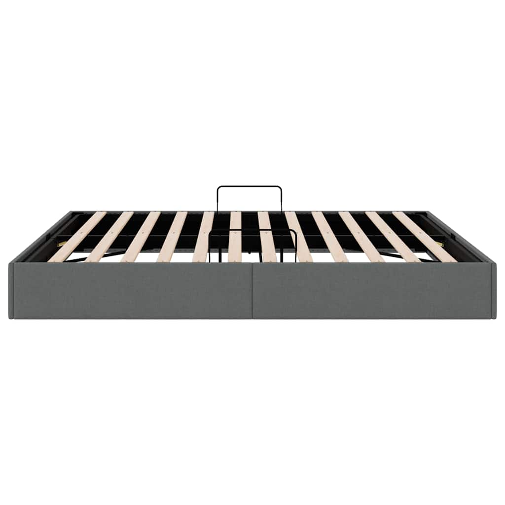 Letto con Contenitore Grigio Scuro 193 x 203 cm Tessuto | homemem39