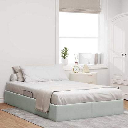 Letto con Contenitore Grigio chiaro 120 x 200 cm Velluto