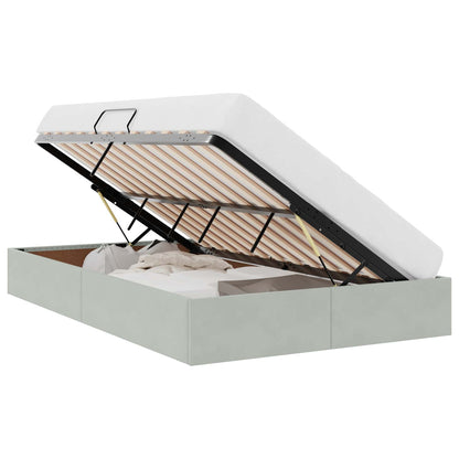 Letto con Contenitore Grigio chiaro 120 x 200 cm Velluto