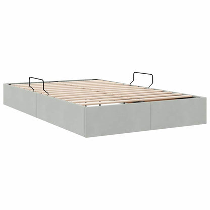 Letto con Contenitore Grigio chiaro 120 x 200 cm Velluto