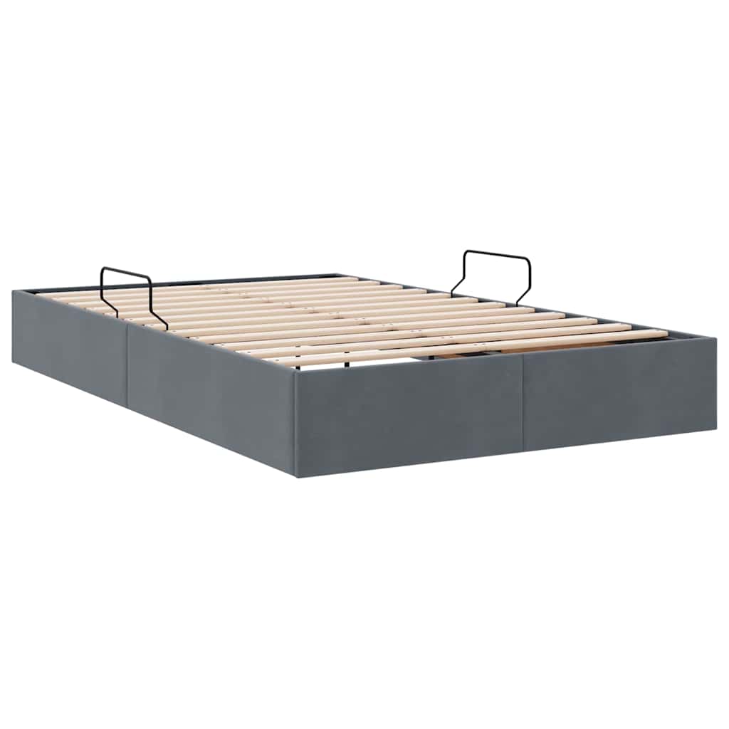 Letto con Contenitore Grigio scuro 120 x 200 cm Velluto