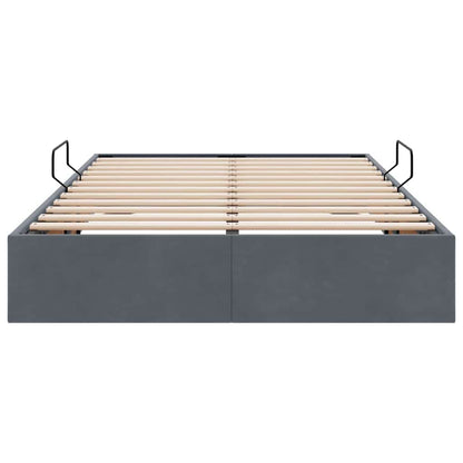 Letto con Contenitore Grigio scuro 120 x 200 cm Velluto