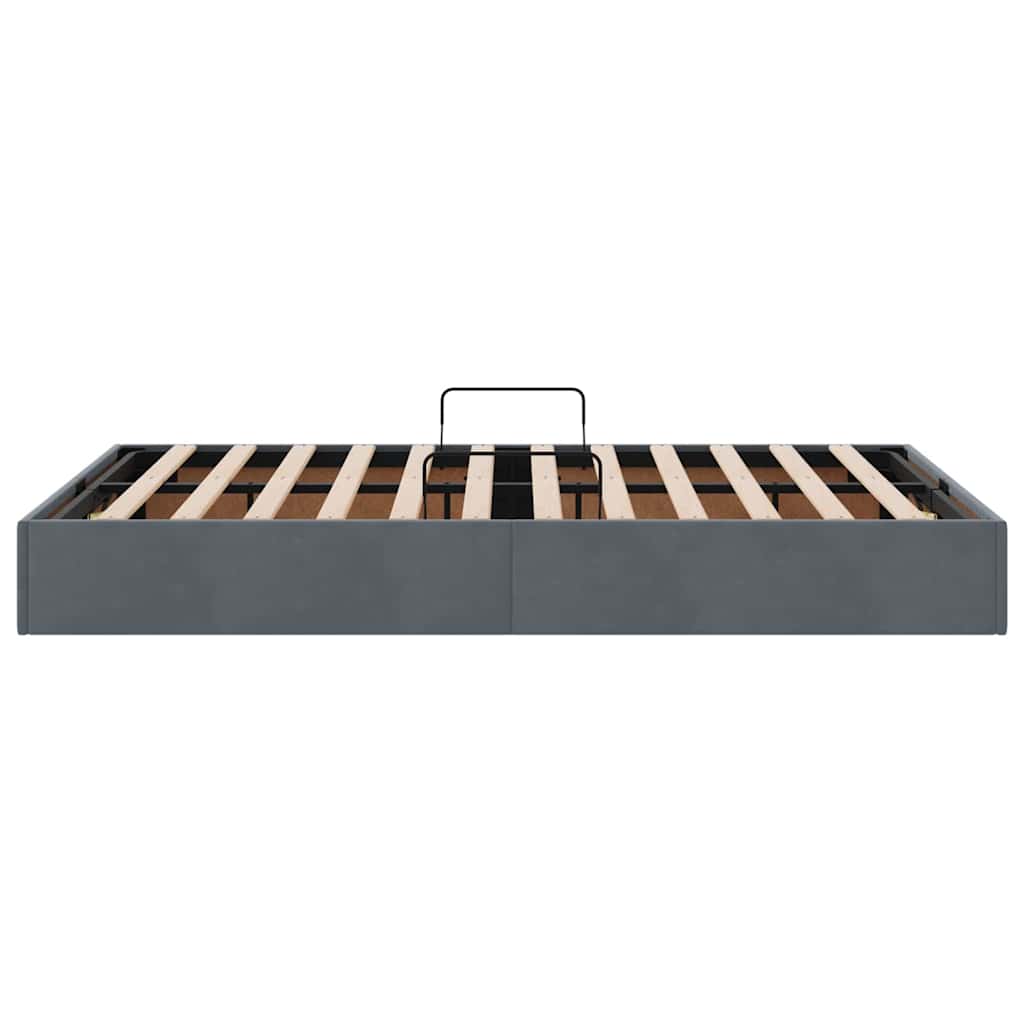 Letto con Contenitore Grigio scuro 120 x 200 cm Velluto