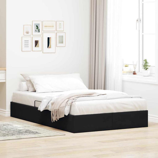 Letto con Contenitore con materasso Nero 120 x 200 cm Velluto