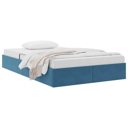 Letto con Contenitore Blu Scuro 120 x 200 cm Velluto