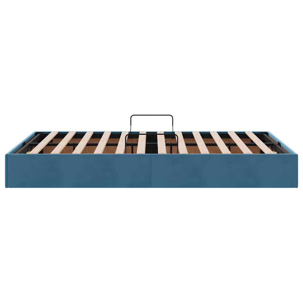 Letto con Contenitore Blu Scuro 120 x 200 cm Velluto