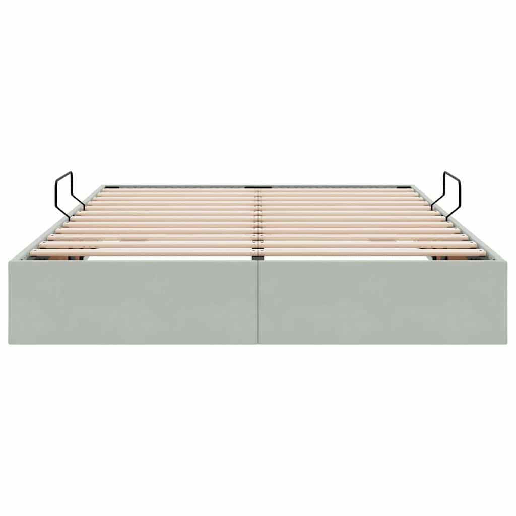 Letto con Contenitore Grigio chiaro 140 x 200 cm Velluto